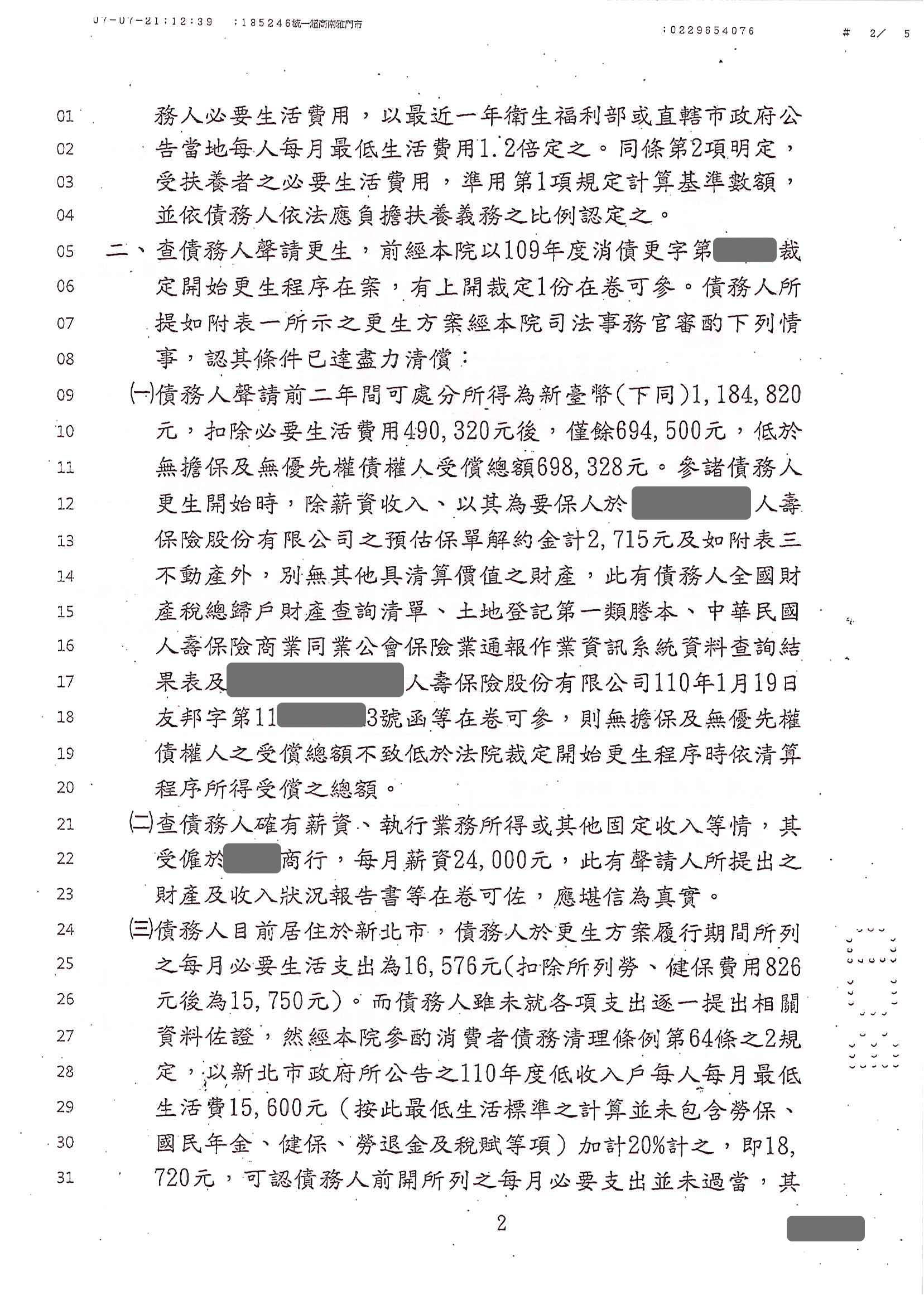 更生程序|更生條件|更生協商|新北地院債務更生成功核准,總債務約956萬,僅償還約69萬